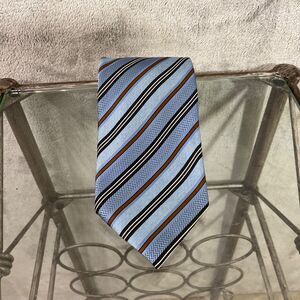Tino Cosma Luxury silk men’s Long Neck Tie striped 64” x 3.5” multicolors blue +
